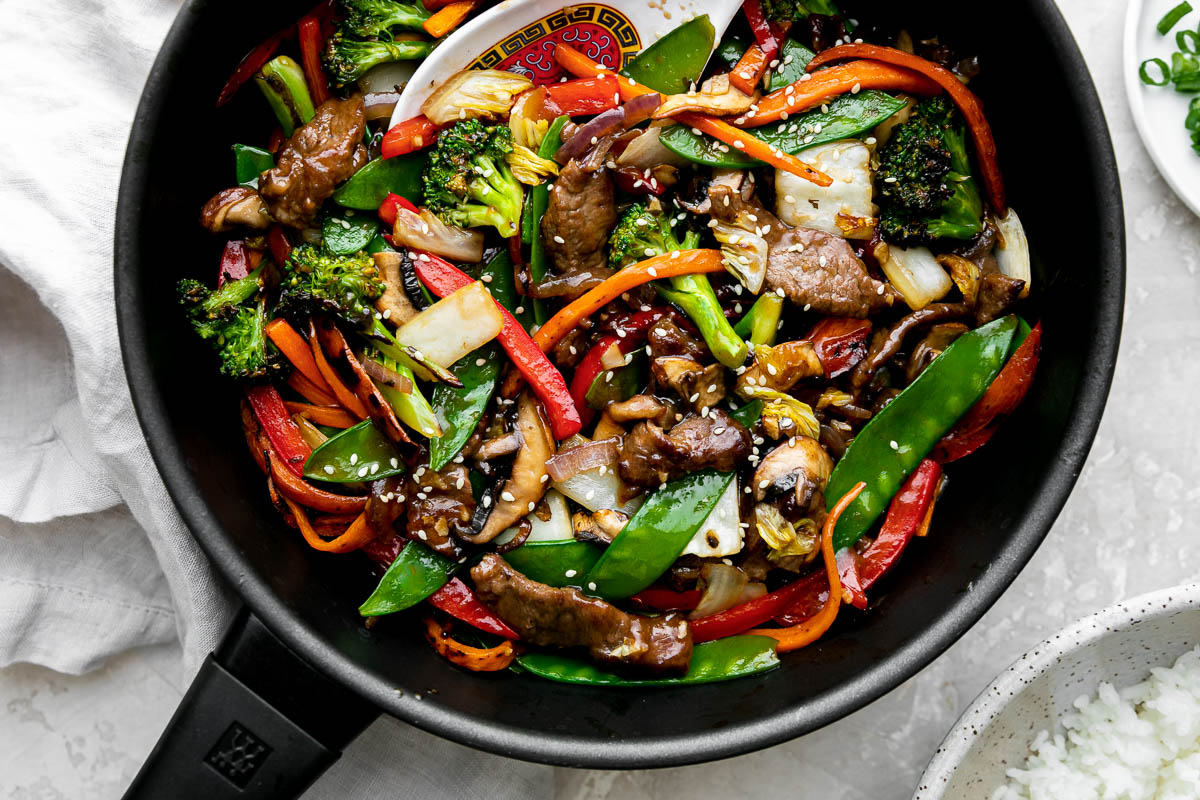 resep Stir-fry sliced beef with Vegetables